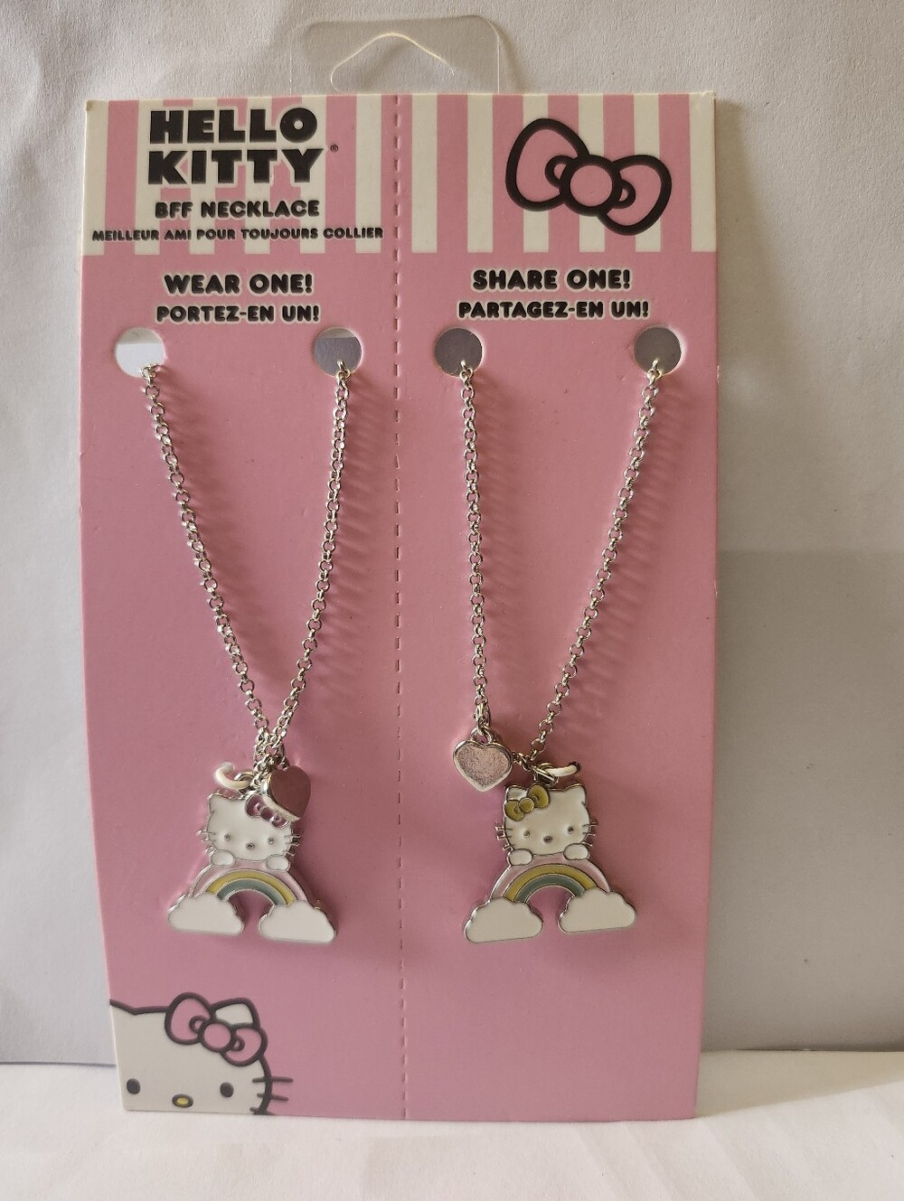 Hello Kitty Pink & Rainbow BFF Necklace Set